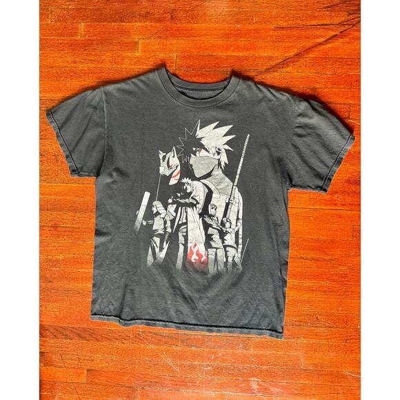 Black Gray Kakashi Hatake from Naruto Shippuden Cotton T-Shirt Medium Tee - Picture 1 of 5